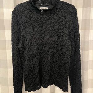 Coldwater Creek Women's Black Lace Blouse